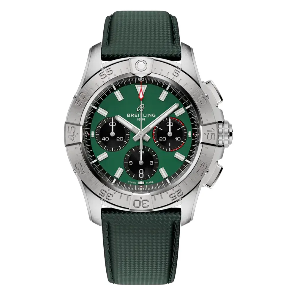Breitling Ab0146101L1X1 Avenger B01 Chronograph 42 Stainless Steel Green Dial Watch