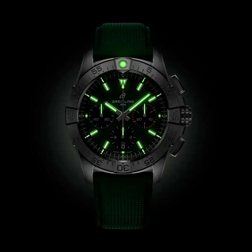 Breitling Ab0146101L1X1 Avenger B01 Chronograph 42 Stainless Steel Green Dial Watch - Image 3