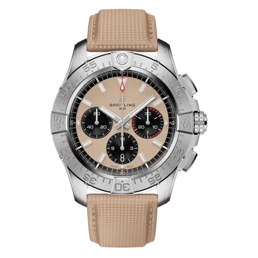 Breitling Ab0147101A1X1 Avenger B01 Chronograph 44 Stainless Steel Sand Dial Watch