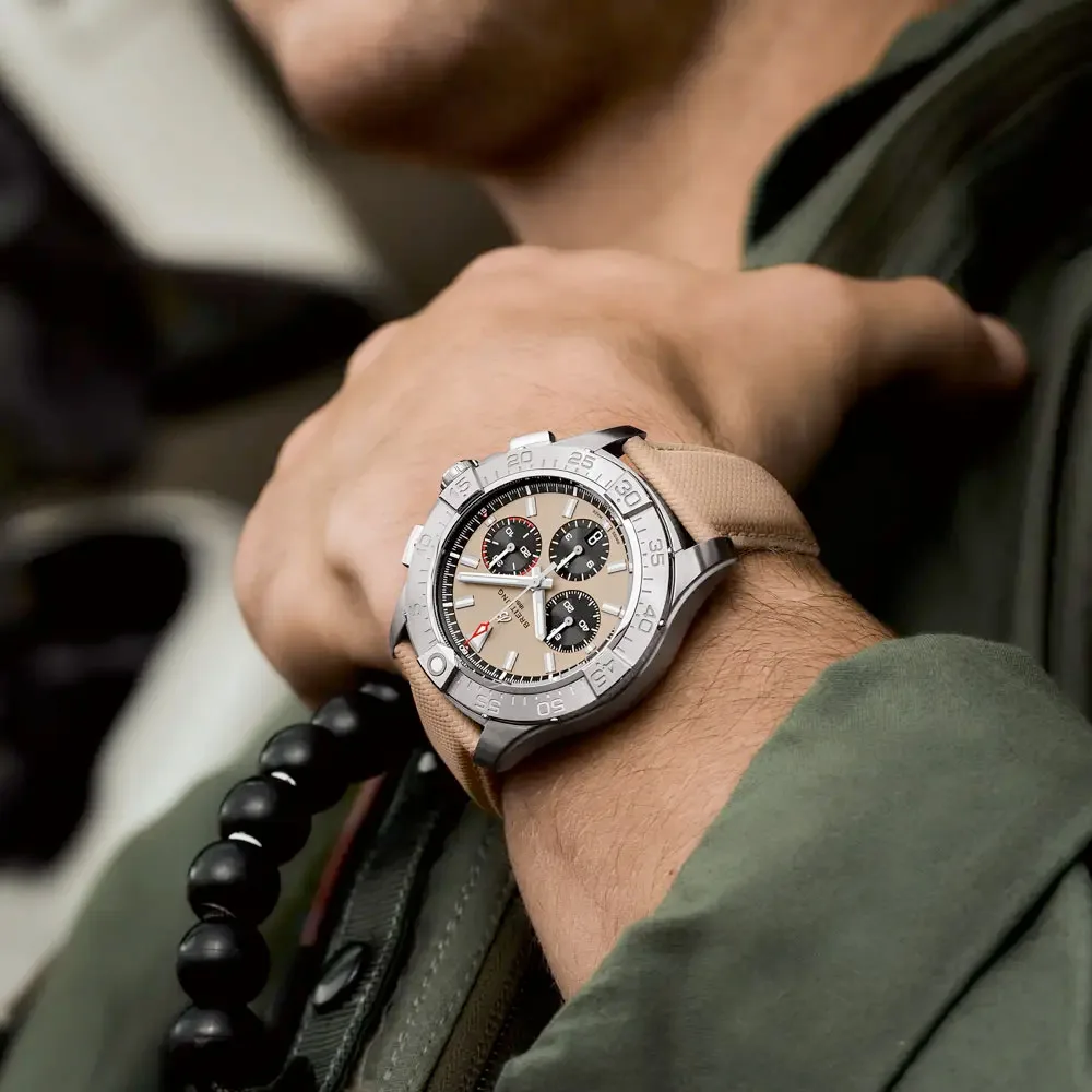 Breitling Ab0147101A1X1 Avenger B01 Chronograph 44 Stainless Steel Sand Dial Watch - Image 2