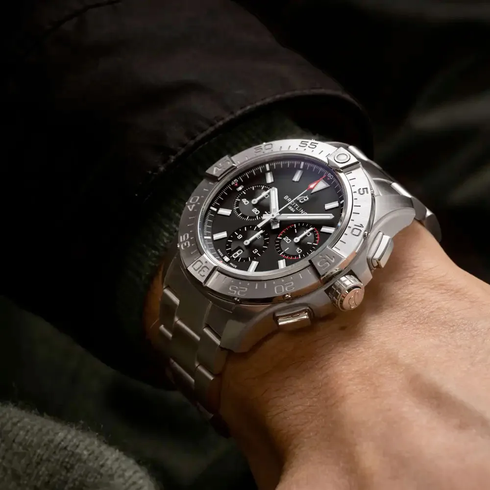 Breitling Ab0147101B1A1 Avenger B01 Chronograph 44 Stainless Steel Black Dial Watch - Image 3