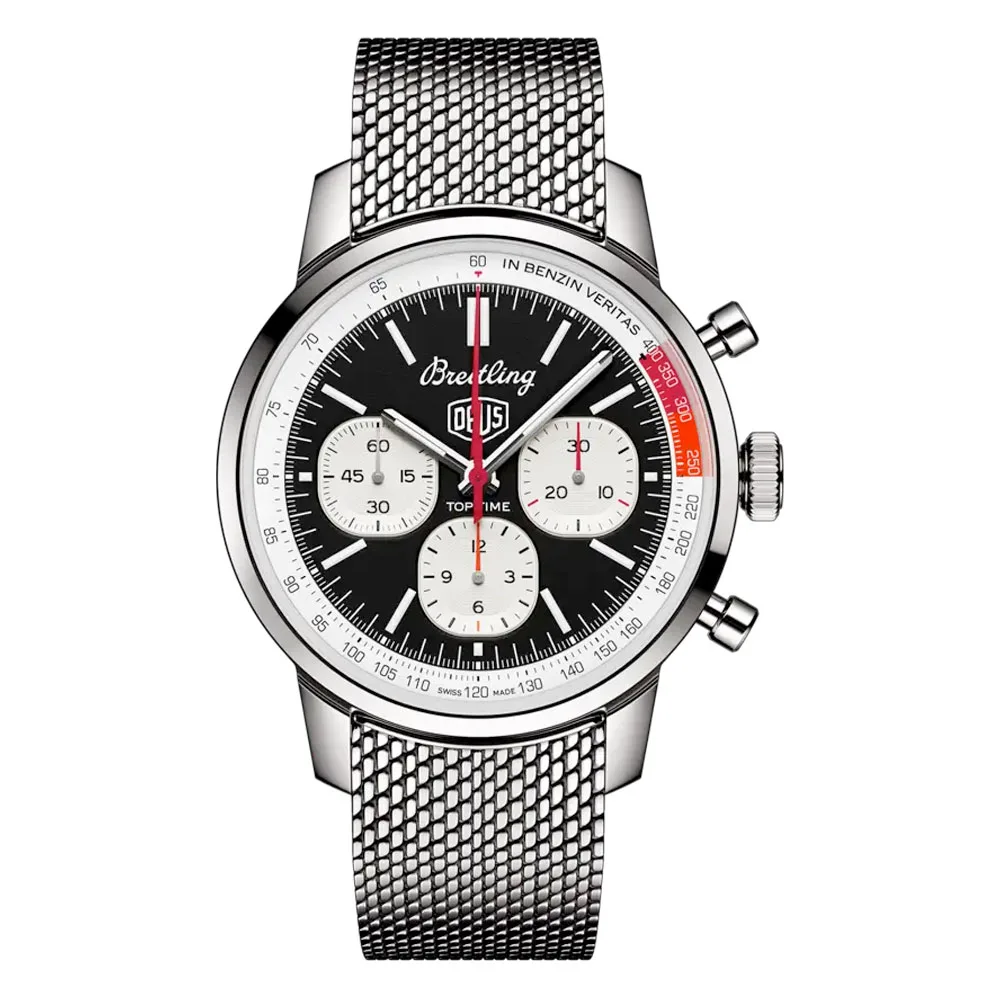 Breitling Ab01765A1B1A1 Top Time B01 Deus Automatic 41 Stainless Steel Black Dial Watch