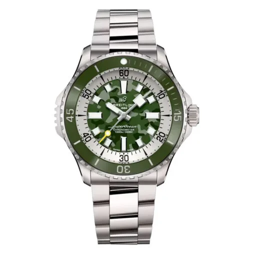 Breitling E10379D31L1E1 Superocean Automatic 46 Super Diver Titanium Green Camouflage Dial Watch