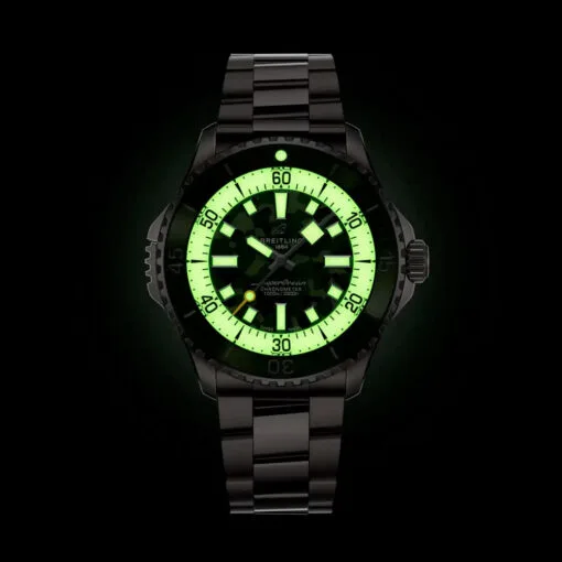 Breitling E10379D31L1E1 Superocean Automatic 46 Super Diver Titanium Green Camouflage Dial Watch - Image 3