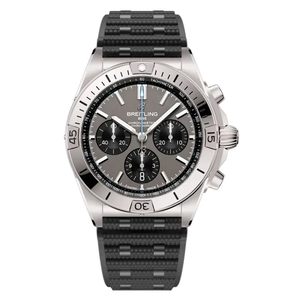 Breitling Eb0134101M1S1 Chronomat B01 42 Titanium Rubber Rouleaux Grey Dial Watch