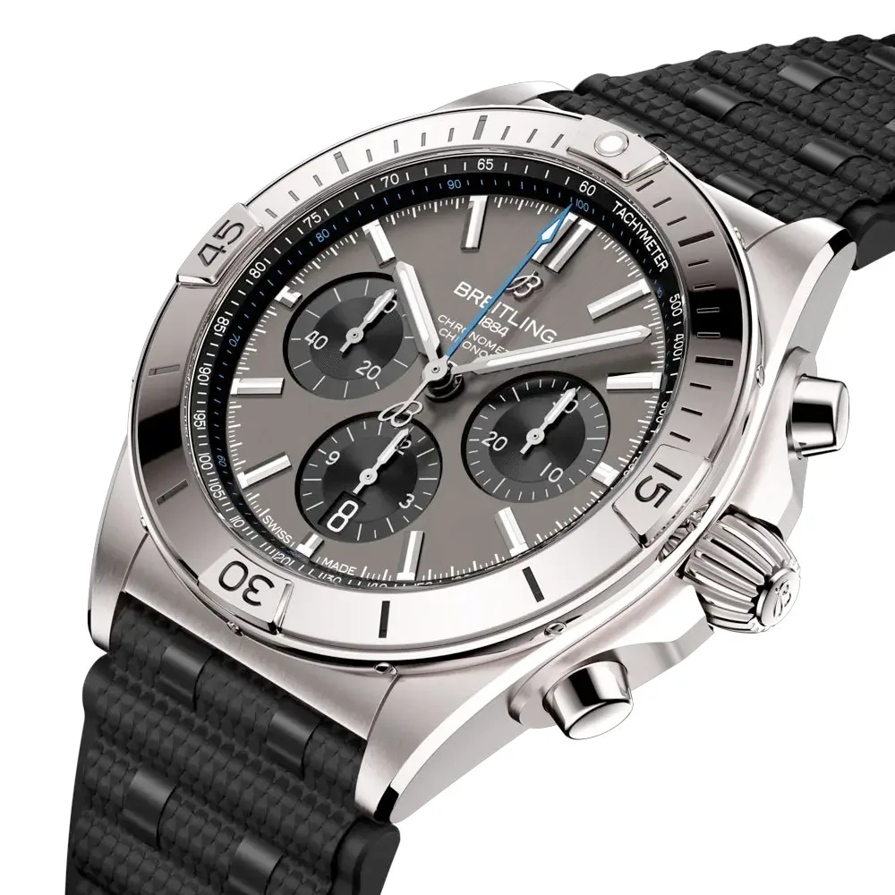 Breitling Eb0134101M1S1 Chronomat B01 42 Titanium Rubber Rouleaux Grey Dial Watch - Image 3