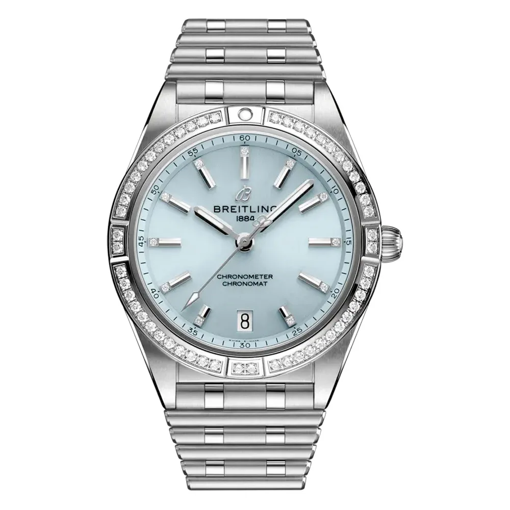 Breitling G10380591C1G1 Chronomat Automatic 36 Stainless Steel - White Gold - Diamond Ice Blue Dial Watch
