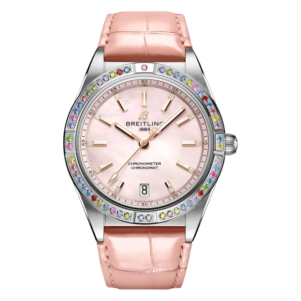 Breitling G10380Bb1K1P1 Chronomat Automatic 36 South Sea Stainless Steel - White Gold Mother-Of-Pearl Dial Watch