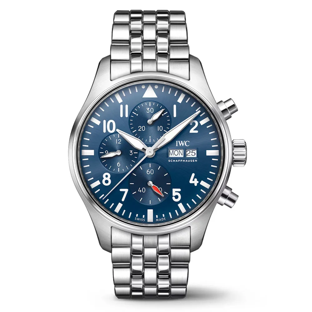 Iwc Iw378004 Chronograph Stainless Steel Blue Dial Pilot'S Watch