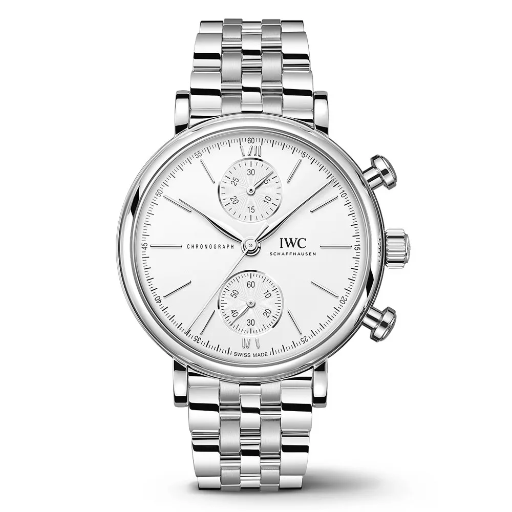 Iwc Iw391503 Portofino Chronograph 39 Stainless Steel White Dial Watch