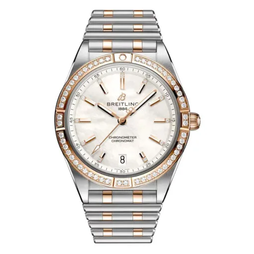 Breitling U10380591A2U1 Chronomat Automatic 36 Stainless Steel Red Gold - Diamond Mother-Of-Pearl Dial Watch