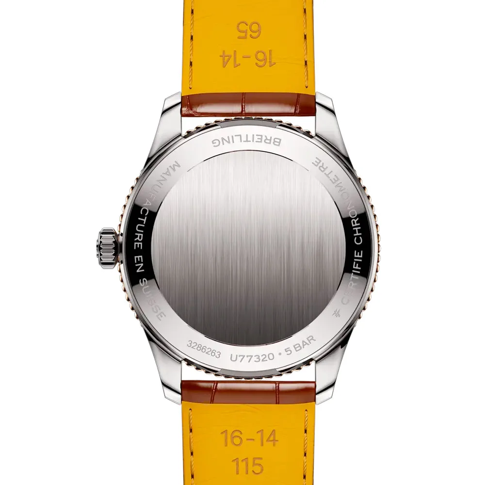 Breitling U77320E61A1P1 Navitimer Quartz 32 Stainless Steel - Red Gold Alligator Mother-Of-Pearl Dial Watch - Image 2