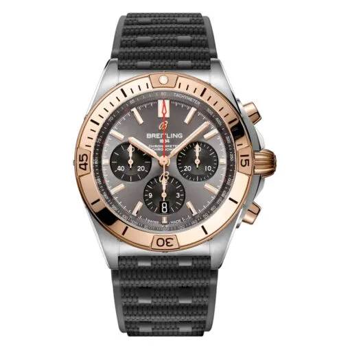 Breitling Ub0134101B1S1 Chronomat B01 42 Stainless Steel Red Gold Anthracite Dial Watch