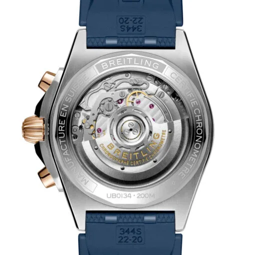 Breitling Ub0134101C1S1 Chronomat B01 42 Stainless Steel Red Gold Blue Dial Watch - Image 2