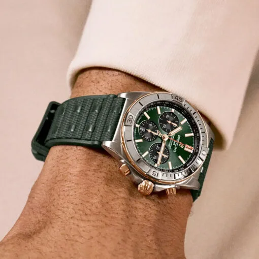 Breitling Ub0134131L1S1 Chronomat B01 42 Stainless Steel Red Gold Green Dial Watch - Image 3