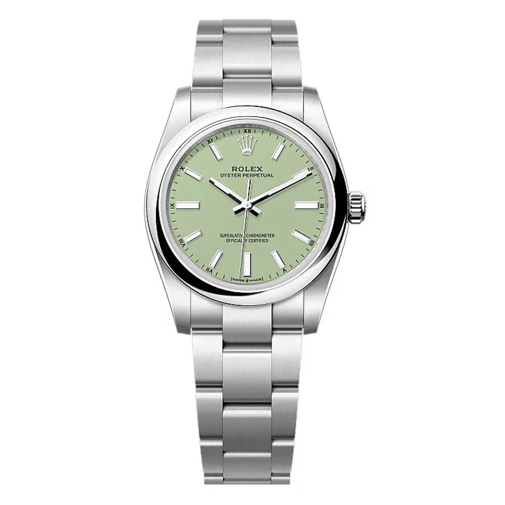 Rolex 124200-0006 Oyster Perpetual 34Mm Stainless Steel Pistachio Dial Watch