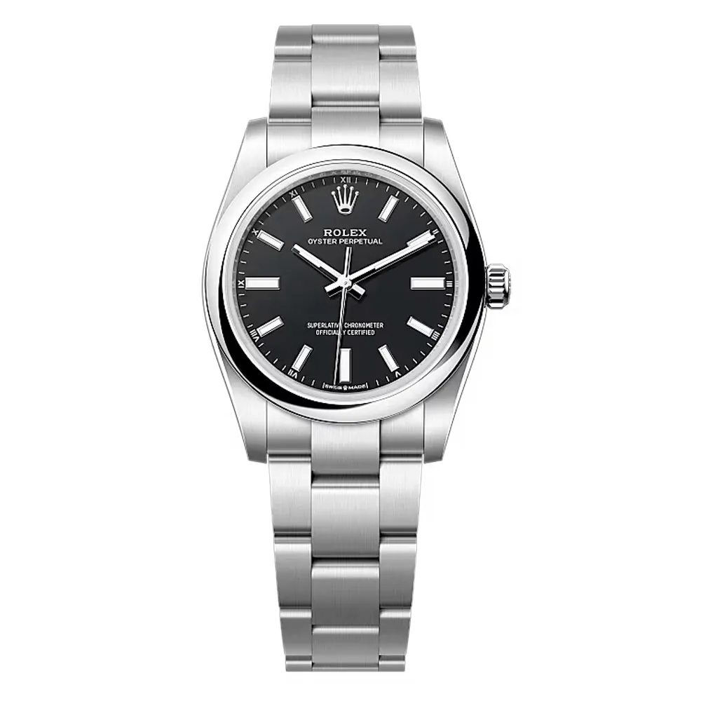 Rolex 124200-0010 Oyster Perpetual 34Mm Stainless Steel Black Dial Watch
