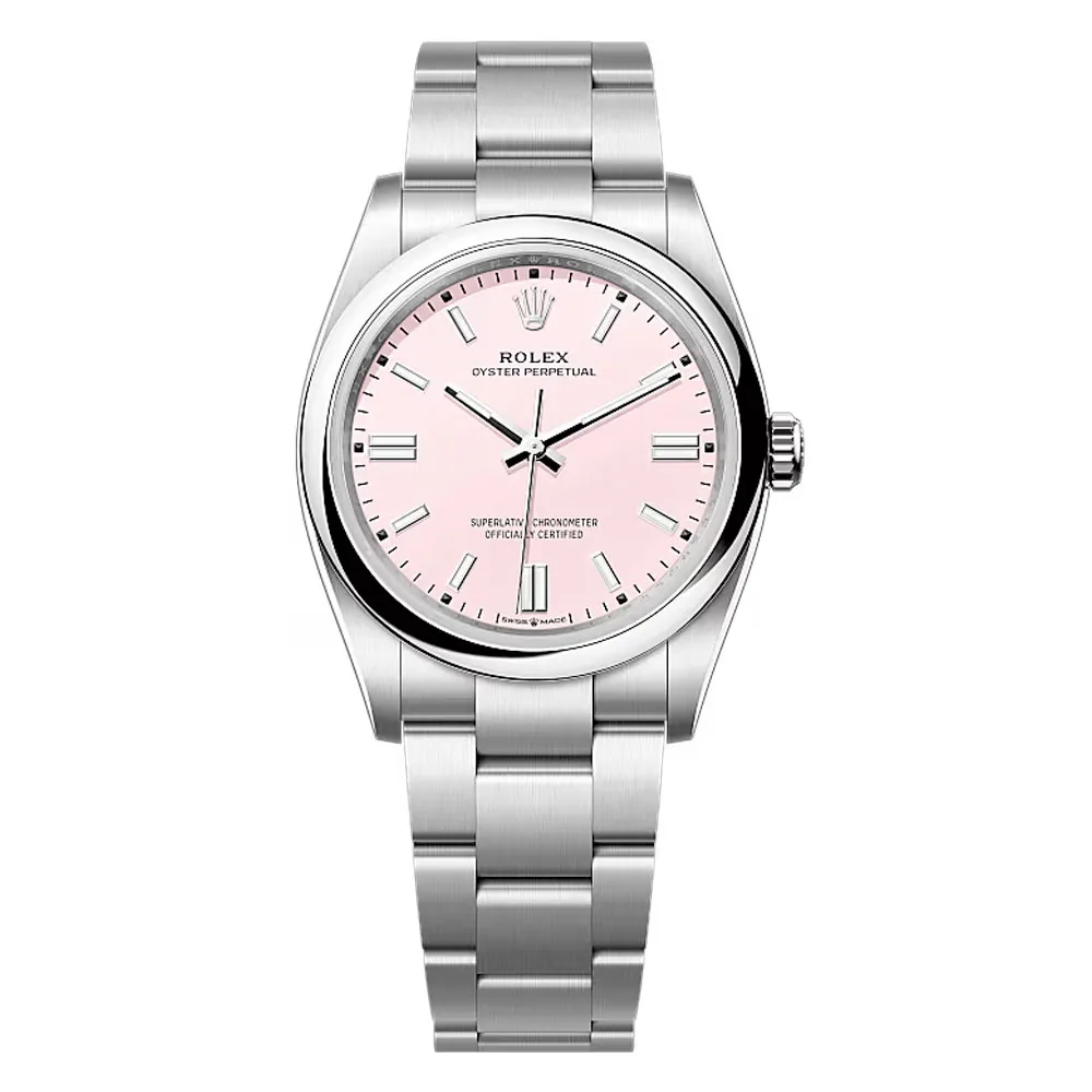 Rolex 126000-0008 Oyster Perpetual 36Mm Stainless Steel Pink Dial Watch