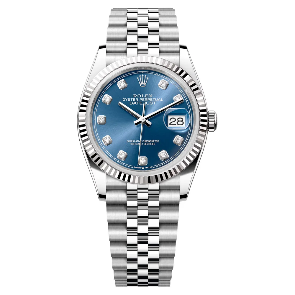 Rolex Datejust 126234-0037 Blue Diamond Jubilee 36Mm Stainless Steel Midsize Watch