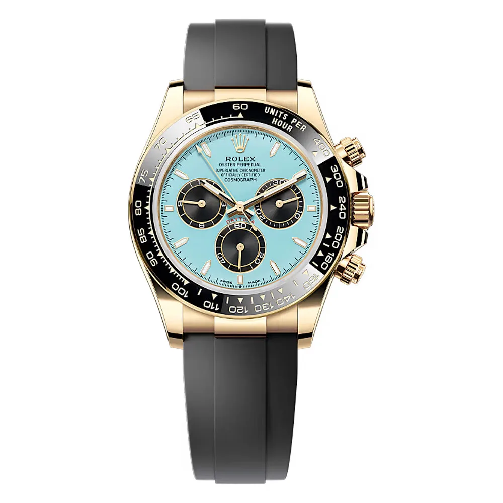Rolex 126518Ln-0014 Cosmograph Daytona 40Mm Yellow Gold - Cerachrom Oysterflex Turquoise Dial Watch