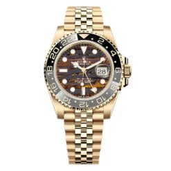 Rolex 126718GRNR-0002 GMT-Master II 40mm Yellow Gold Jubilee Tiger Iron Dial Watch