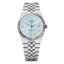 Rolex 127236-0001 Land-Dweller 36mm Ice Blue Dial Platinum Jubilee Watch