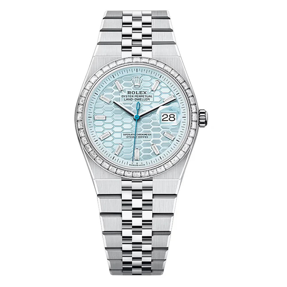 Rolex 127286Tbr-0001 Land-Dweller 36Mm Ice Blue Dial Platinum - Diamond Jubilee Watch