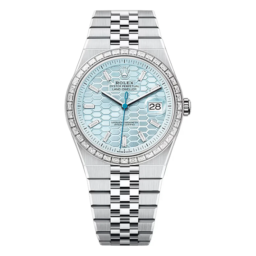 Rolex 127386Tbr-0001 Land-Dweller 40Mm Ice Blue Dial Platinum - Diamond Jubilee Watch