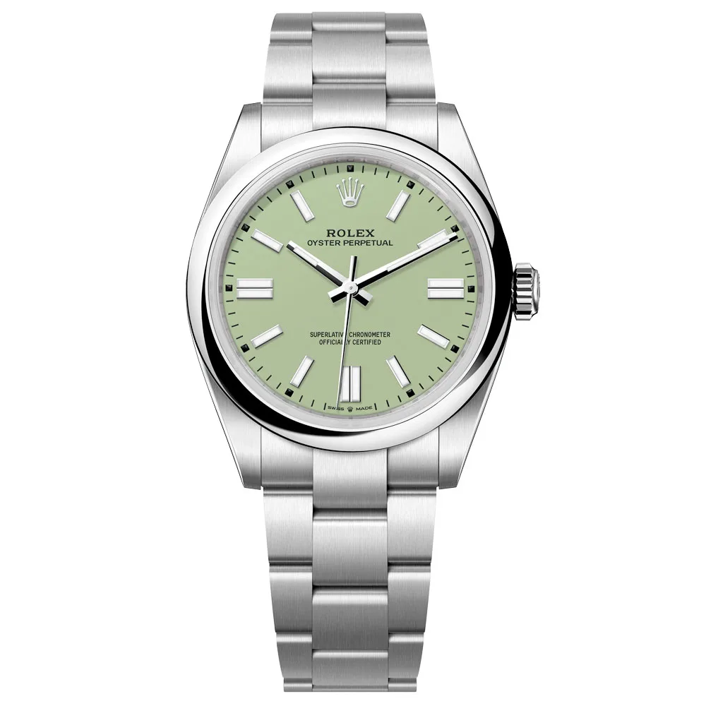 Rolex 134300-0006 Oyster Perpetual Pistachio Dial 41Mm Stainless Steel Watch