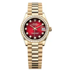 Rolex 278288RBR-0041 Datejust 31mm Yellow Gold - Diamond President Red Gradient Dial Watch