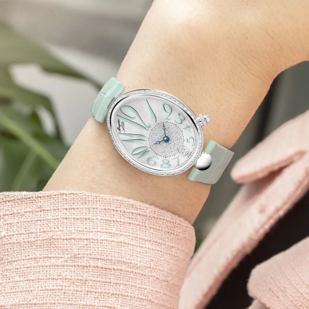 Breguet 8918Bb/5D/964 D0 Reine De Naples 8918 White Gold - Diamond Mother-Of-Pearl Dial Watch - Image 3