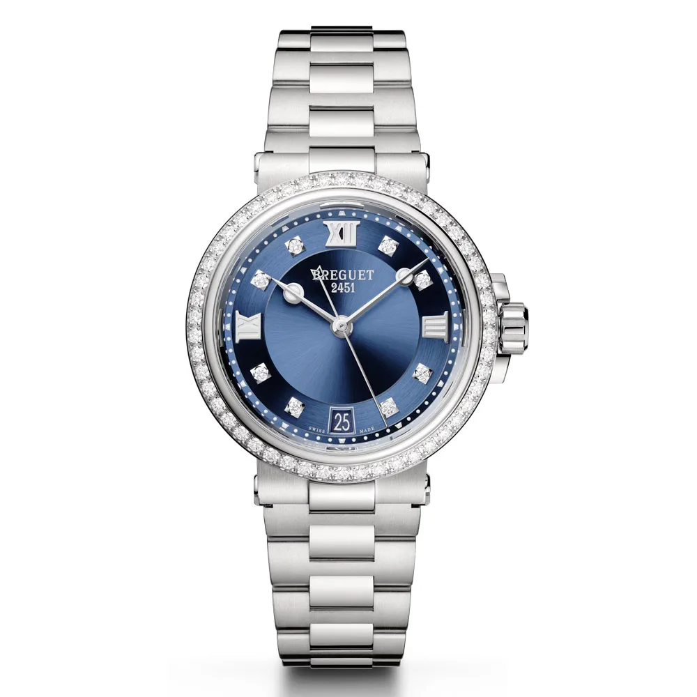 Breguet 9518St/Yd/S80 D0 01 Marine 9518 Stainless Steel - Diamond Blue Dial Watch