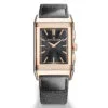 Jaeger-Lecoultre Q389257J Reverso Tribute Chronograph Pink Gold Black Dial Watch
