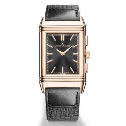 Jaeger-LeCoultre Q389257J Reverso Tribute Chronograph Pink Gold Black Dial Watch