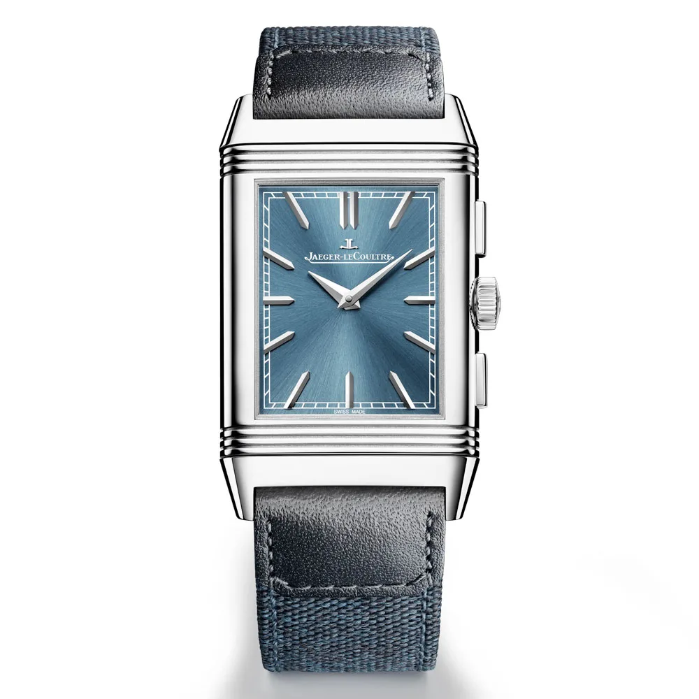 Jaeger-Lecoultre Q389848J Reverso Tribute Chronograph Stainless Steel Blue Dial Watch
