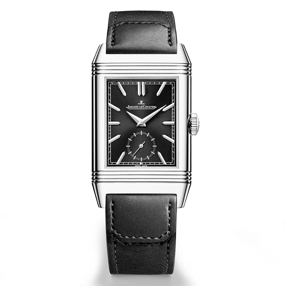 Jaeger-Lecoultre Q398847J Reverso Tribute Duoface Small Seconds Stainless Steel Black Dial Watch