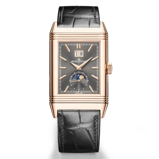 Jaeger-Lecoultre Q71125E1 Reverso Tribute Nonantieme Enamel Pink Gold Grey Dial Watch
