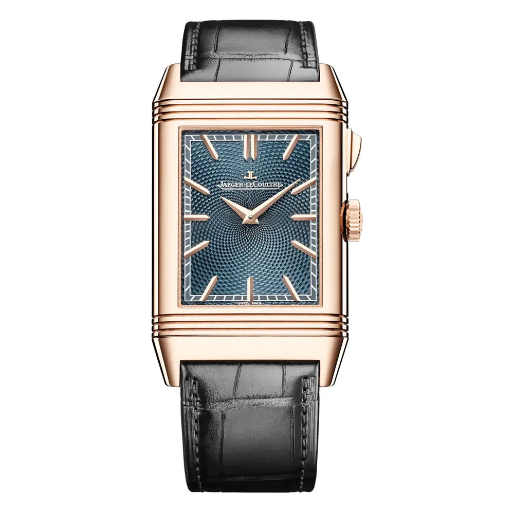 Jaeger-Lecoultre Q7122480 Reverso Tribute Minute Repeater Pink Gold Teal Blue Dial Watch