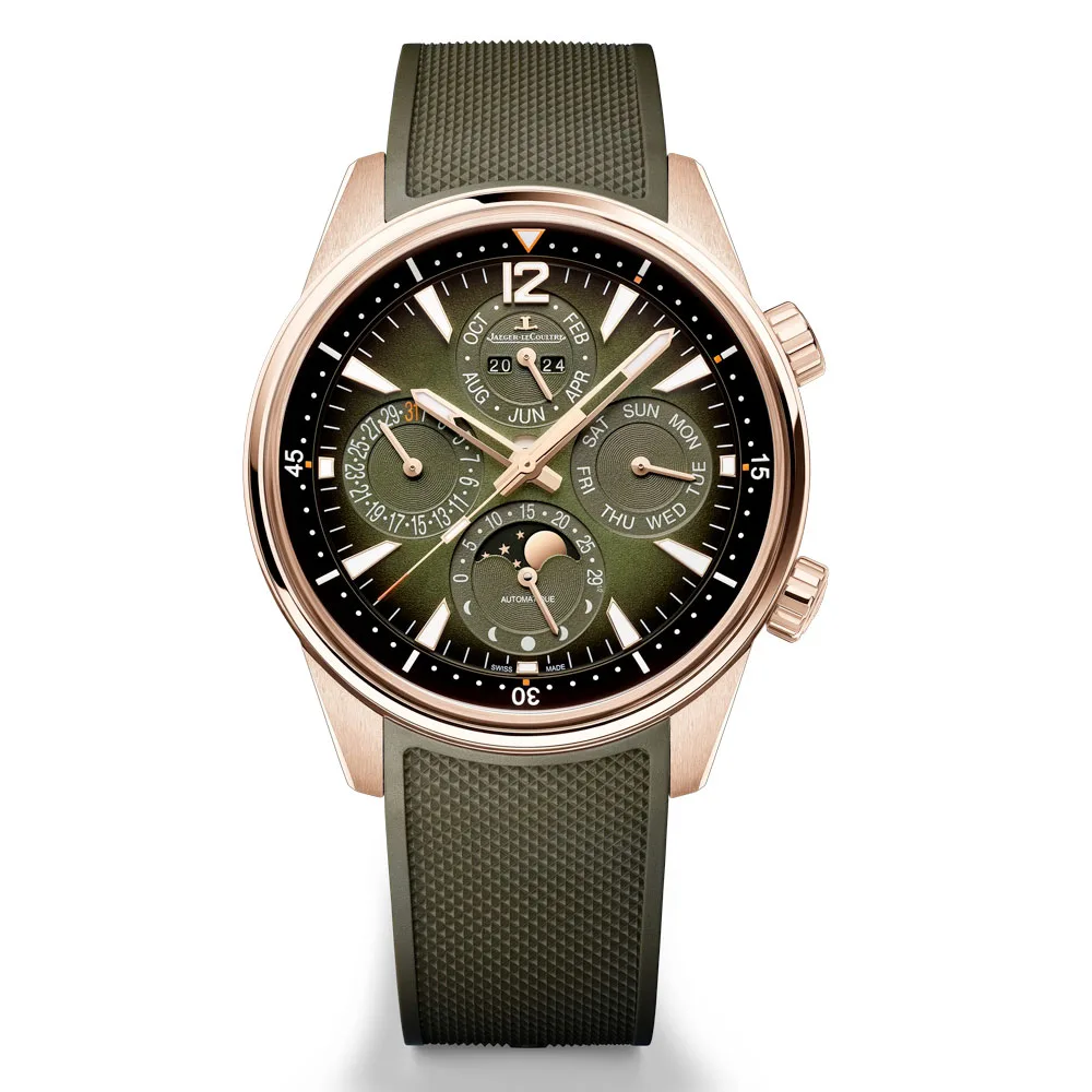 Jaeger-Lecoultre Q908263J Polaris Perpetual Calendar Pink Gold Green Dial Watch