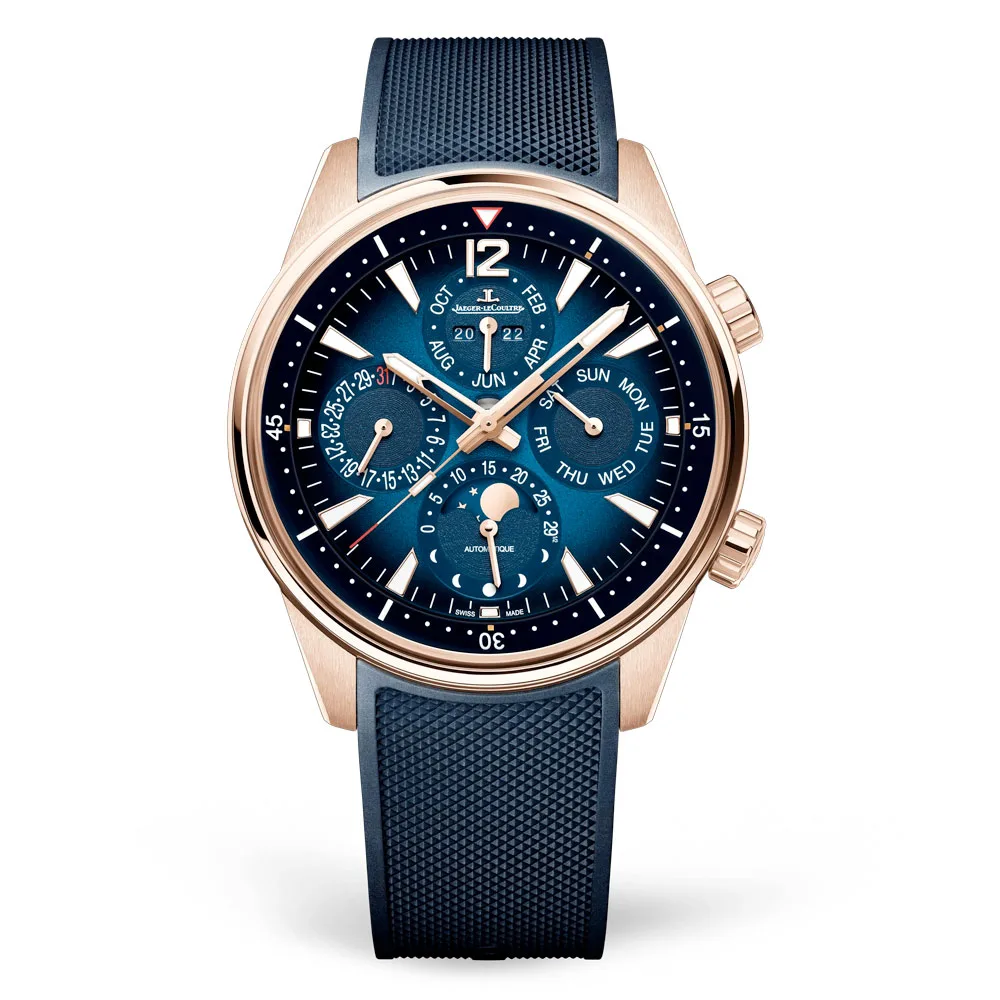 Jaeger-Lecoultre Q9082681 Polaris Perpetual Calendar Pink Gold Blue Dial Watch