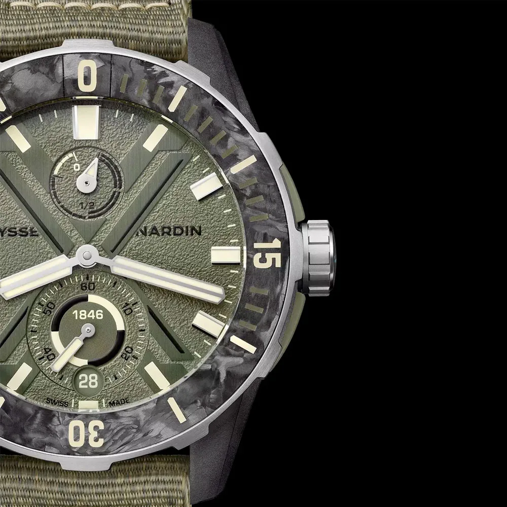 Ulysse Nardin 1183-170-8A/0A Diver Net Ops 44Mm Khaki Green Dial Watch - Image 3
