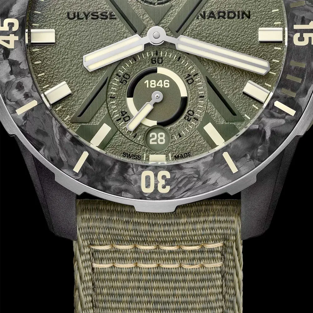 Ulysse Nardin 1183-170-8A/0A Diver Net Ops 44Mm Khaki Green Dial Watch - Image 2
