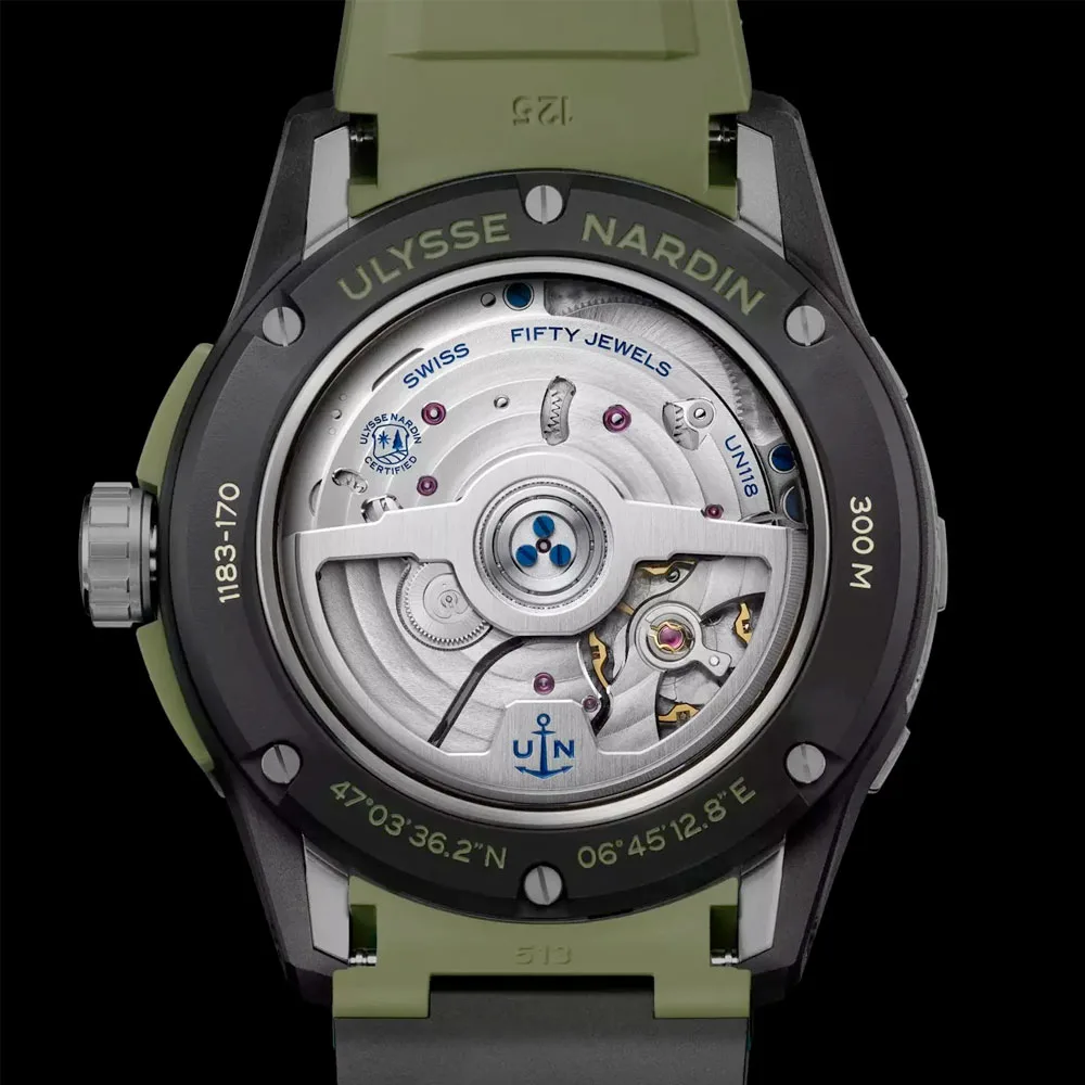 Ulysse Nardin 1183-170-8A/3A Diver Net Ops 44Mm Khaki Green Dial Watch - Image 2