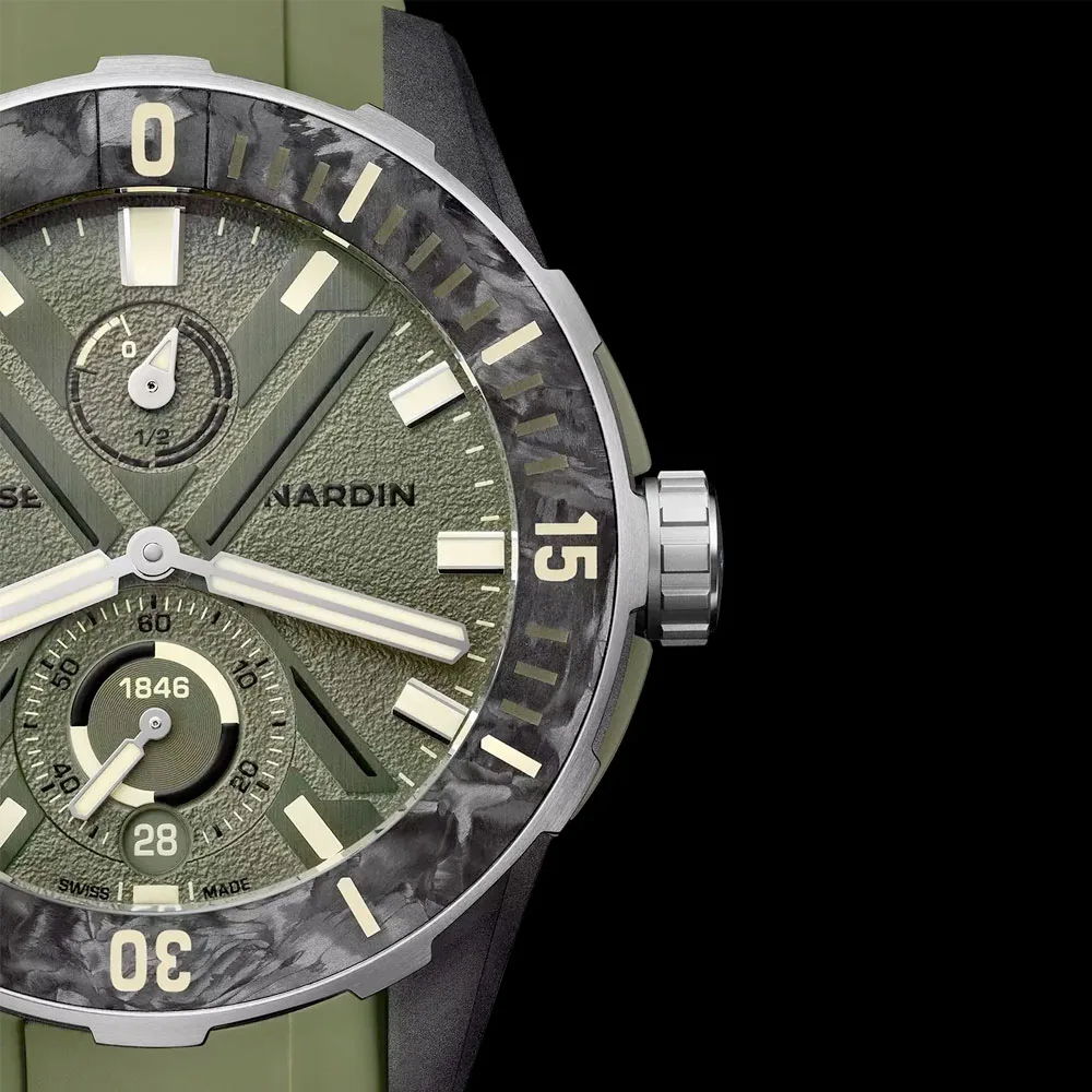 Ulysse Nardin 1183-170-8A/3A Diver Net Ops 44Mm Khaki Green Dial Watch - Image 3