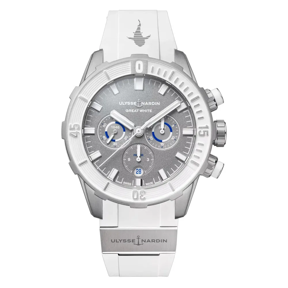 Ulysse Nardin 1503-170Le-1A-Gw/3A Diver Chronograph Great White 44Mm Grey Dial Watch