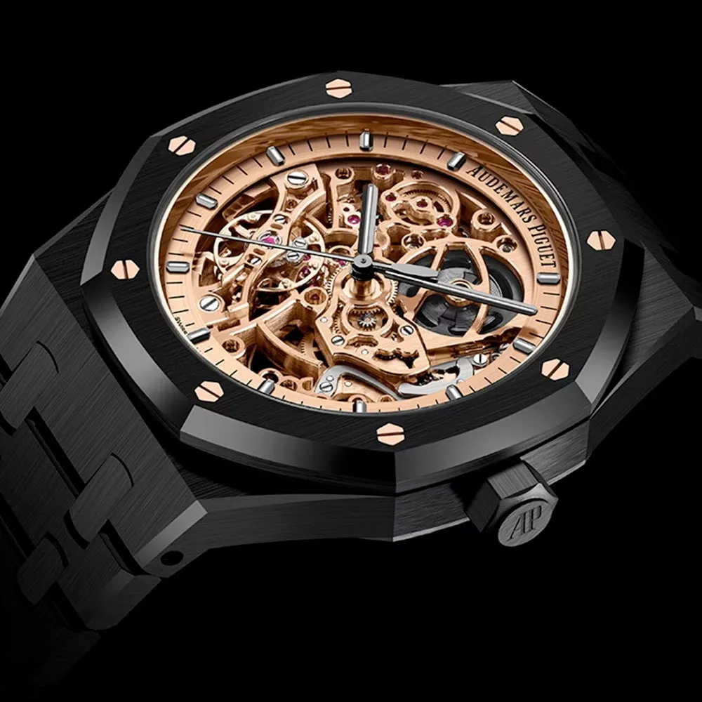 Audemars Piguet 15416Ce.oo.1225Ce.02 Royal Oak Double Balance Wheel Openworked Ceramic Skeleton Dial Watch - Image 3