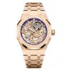 Audemars Piguet 15467Or.oo.1256Or.02 Royal Oak Double Balance Wheel Openworked Pink Gold Skeleton Dial Watch