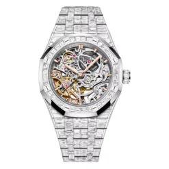 Audemars Piguet 15469BC.ZZ.1260BC.01-A Royal Oak Double Balance Wheel Openworked White Gold - Diamond Skeleton Dial Watch