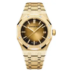 Audemars Piguet 15550BA.GG.1356BA.01 Royal Oak Selfwinding Frosted Yellow Gold Smoked Champagne Dial Watch