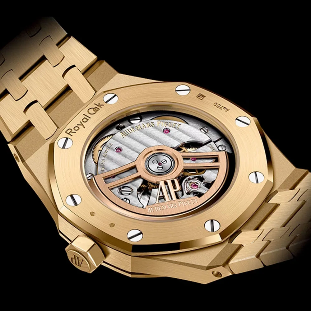 Audemars Piguet 15550Ba.gg.1356Ba.01 Royal Oak Selfwinding Frosted Yellow Gold Smoked Champagne Dial Watch - Image 2
